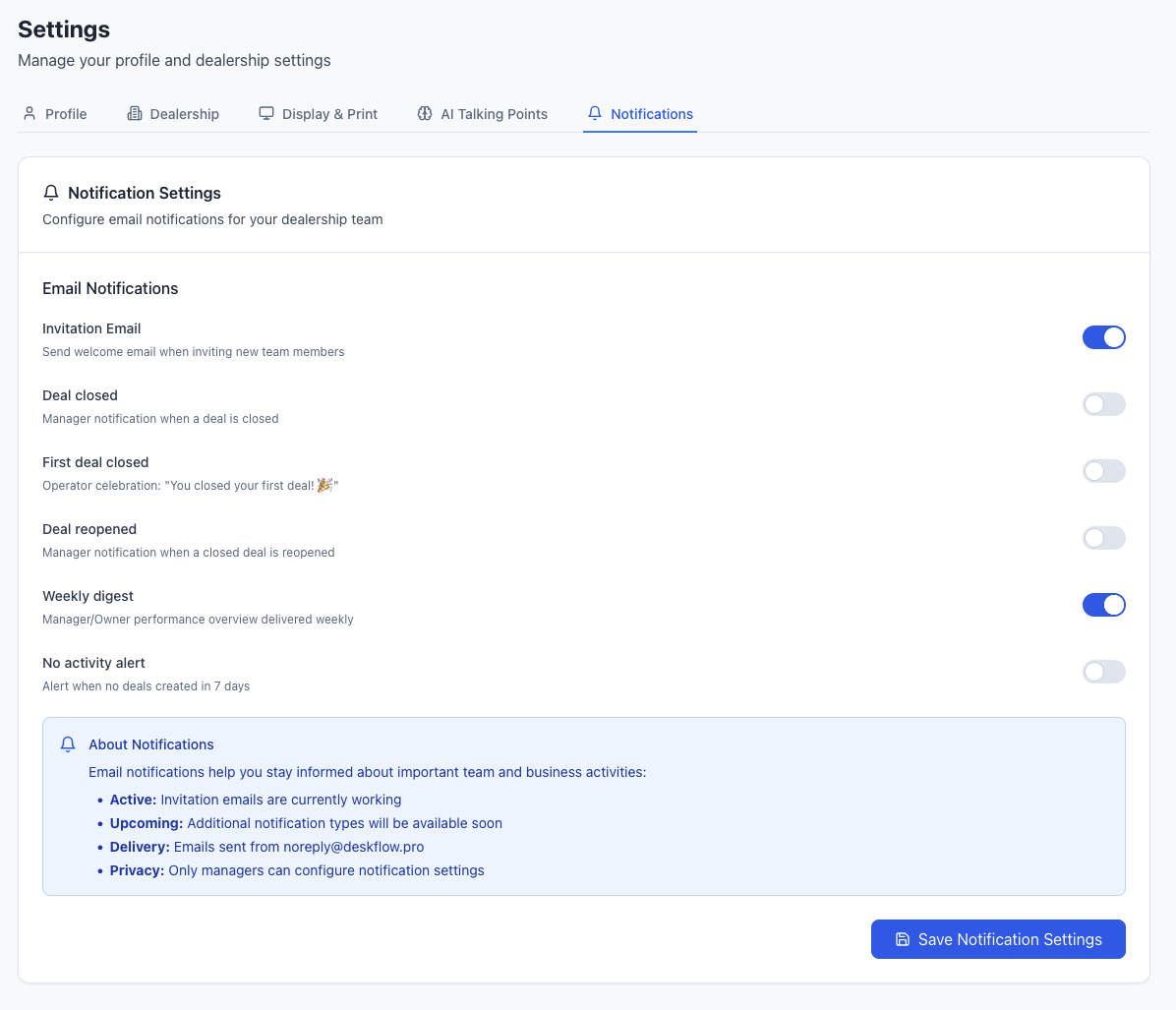 Notification Settings