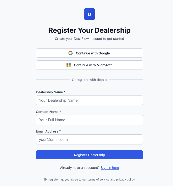 Register Screen